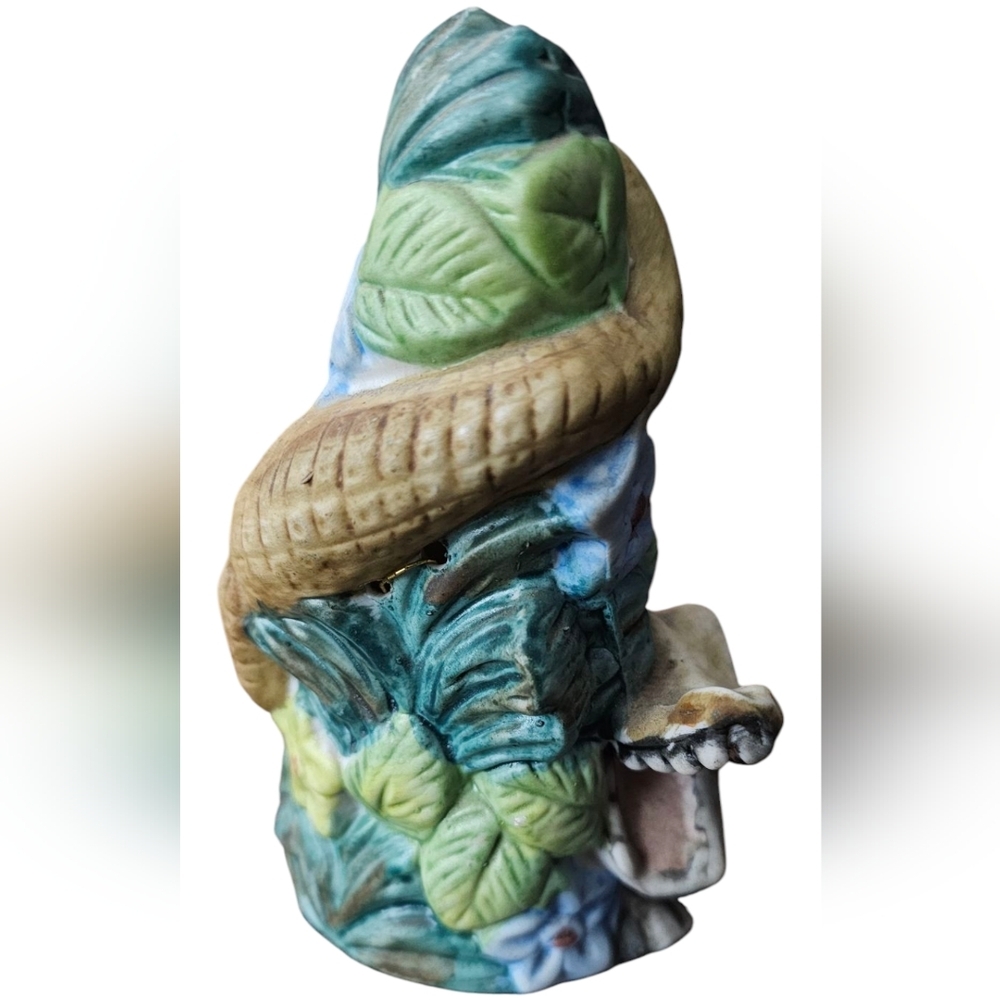 Vintage - Decorative Reptile Alligator Tropical Floral Bell Hand Painted​ - Picture 3 of 6